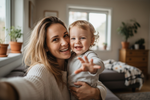 selfie of a woman with toddler